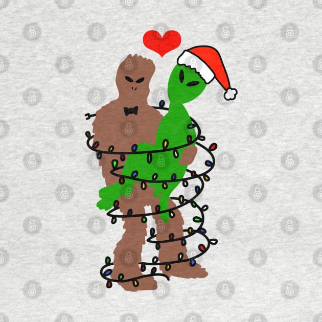 Bigfoot Alien Christmas Love by faiiryliite